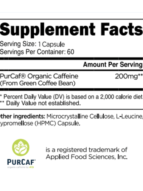 Transparent Labs PurCaf® Organic Caffeine Capsules