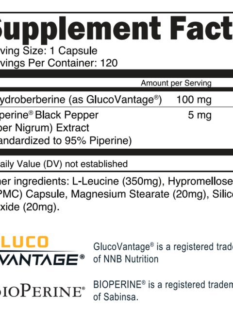 Transparent Labs GlucoVantage® + Bioperine®